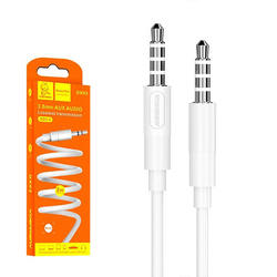 Stereo audio kabel Jack 3,5 mm – Jack 3,5 mm, 2 m, bílý Denmen DX02W