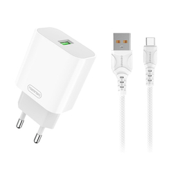 Síťová nabíječka USB 18 W s USB-C kabelem 1 m, 3,6 A, PD a QC 3.0 Denmen DC07T