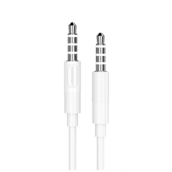 Stereo audio kabel Jack 3,5 mm – Jack 3,5 mm, 1 m, bílý Denmen DX01W