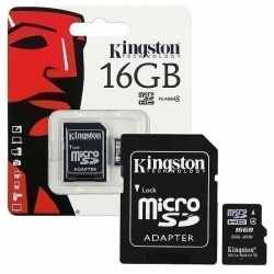 Kingston micro SDHC 16Gb Class 4 80 MB/s + adaptér