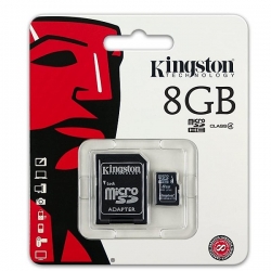 Kingston micro SDHC 8Gb  Class 4 + adaptér