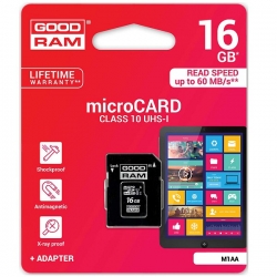 GOODRAM 16GB microSDHC class 10 UHS I + adaptér