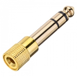 Redukce stereo z jack 3.5 na 6.3mm zlacená  