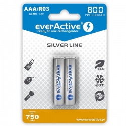 Nabíjecí baterie EverActive R03/AAA Ni-MH 800 mAh, blistr 2 ks