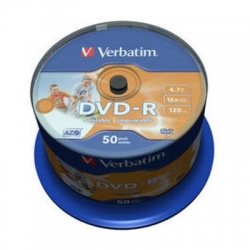 Verbatim DVD-R 4.7Gb 16X Full Printable Cake 50 