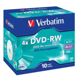 Verbatim DVD-RW 4.7Gb 4X Jewel Case, 10ks 