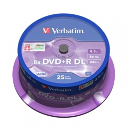 Verbatim DVD+R Double Layer 8,5GB 8x, 25ks 
