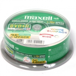 Maxell DVD+R 4.7Gb 16X Cake 25,Printable