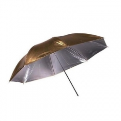 Studiový fotografický deštník zlatý-stříbrný 110cm 