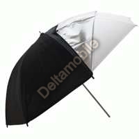 Studiový fotografický deštník 110cm stříbrný-černý-bílý