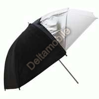 Studiový fotografický deštník 83cm stříbrný-černý-bílý 