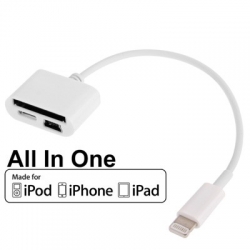 Redukce pro Apple iPhone 5, 30 Pin + Micro USB + Mini USB Female) to Lightning 8 Pin Male Sync Data Cable Adapter