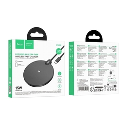 Bezdrátová nabíječka Qi 15 W s LED displejem HOCO CW62 