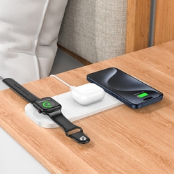 Bezdrátová nabíječka HOCO CQ5 3v1 15W podporuje Apple Watch