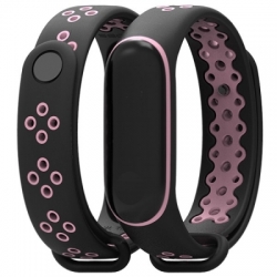 Náramek pro Xiaomi Mi Band 4 a Xiaomi Mi Band 3, černo-růžový