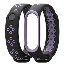 Náramek pro Xiaomi Mi Band 4 a Xiaomi Mi Band 3, černo-fialový  