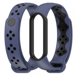 Náramek pro Xiaomi Mi Band 5, Mi Band 6 tmavě modrý-černý