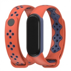 Náramek pro Xiaomi Mi Band 5, Mi Band 6 oranžovo-tmavě modrý