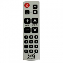 Dálkový ovladač Seki Easy Plus černý/stříbrný univerzální pro seniory 