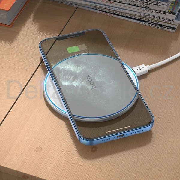 Bezdrátová nabíječka Qi 15 W  HOCO CW6 PRO bílá