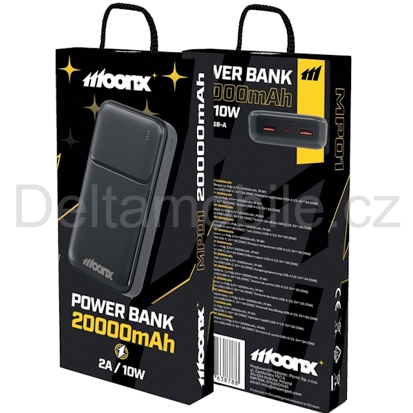 Power Bank MOONX MP02 PD 20W 1xUSB-C + 2xUSB QC3.0 22.5W 20000mAh