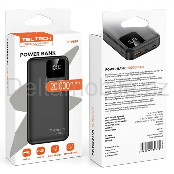Powerbanka 10000 mAh s rýchlym nabíjaním 22,5 W Teltech TPB-10 - kopie