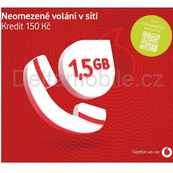 Vodafone karta na volání s kreditem 150Kč