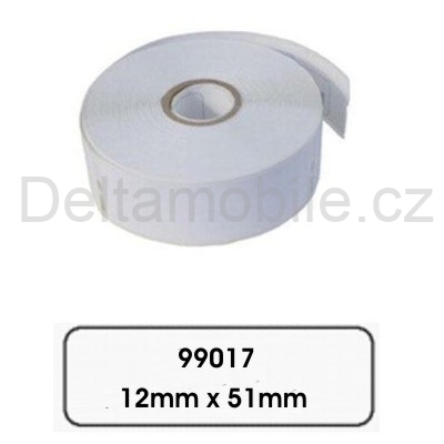 Kompatibilní papírové štítky pro Dymo 99017, 12mm x 51mm, 220ks, bílé