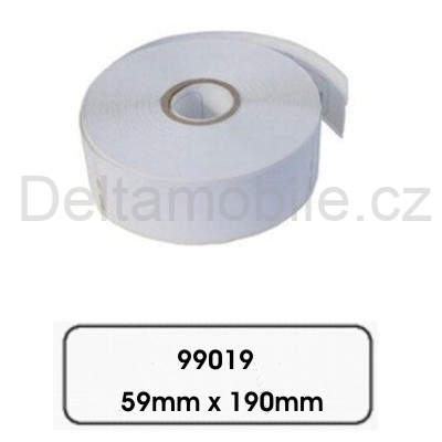 Kompatibilní papírové štítky pro Dymo 99019, 59mm x 190mm, 110ks, bílé